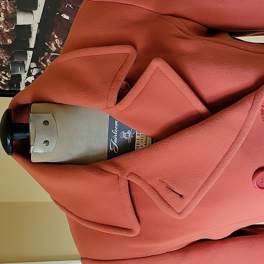 Foresaster Of Boston Coat Double-breasted Pea Coat Orange Lining EUC Size 2 - Picture 8 of 17